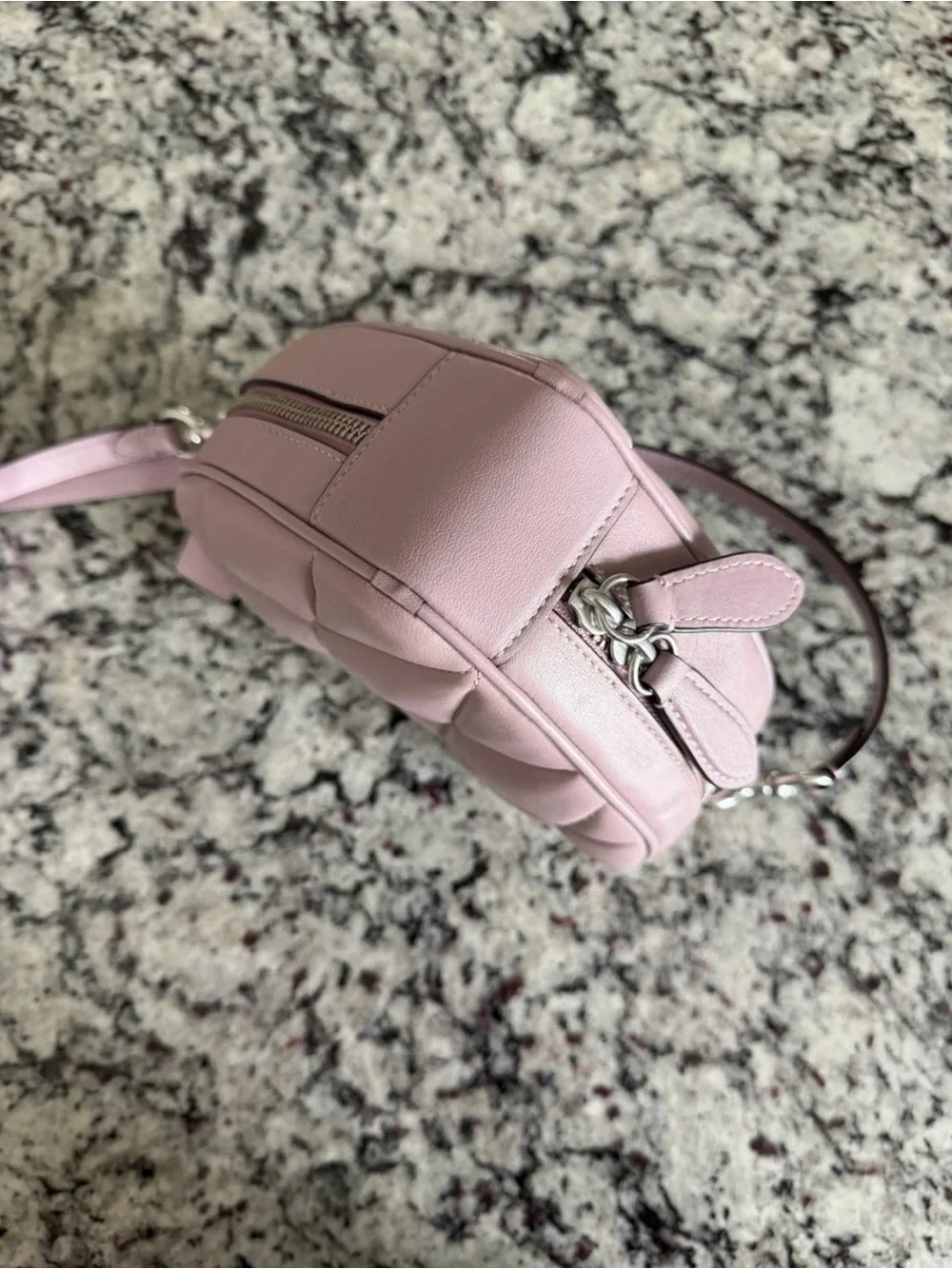 Coach Quilted Heart Crossbody Bag Soft Purple